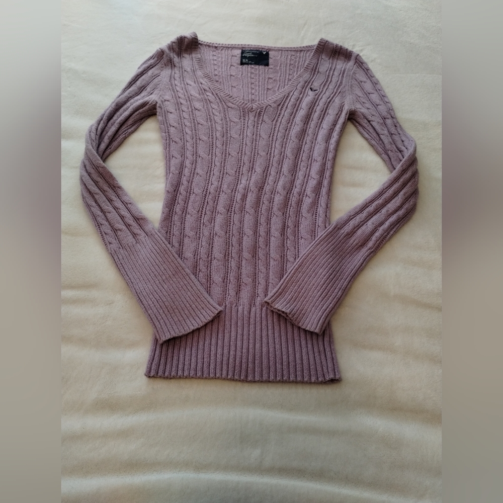 Lilac American eagle v neck sweater y2k